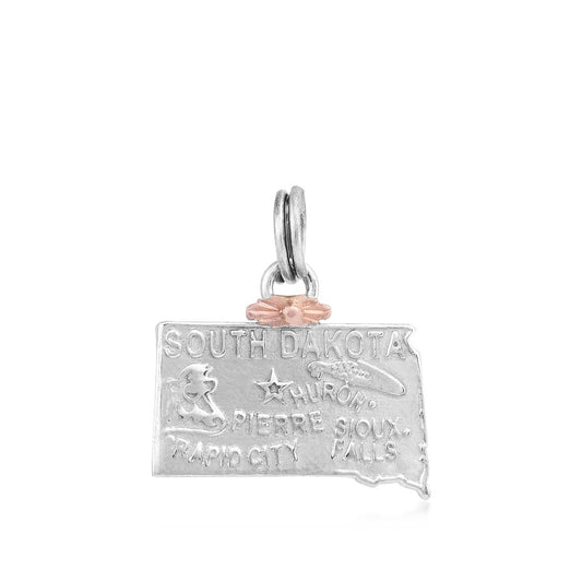 Sterling silver south dakota map charm by Landstrom's Black Hills Gold