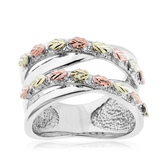 Sterling silver layered crossover ring by Landstrom's Black Hills Gold