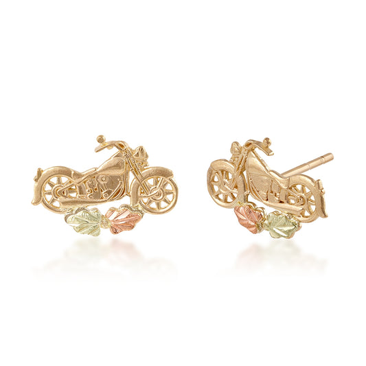 10K yellow gold motorcycle earrings by Mt. Rushmore Black Hills Gold