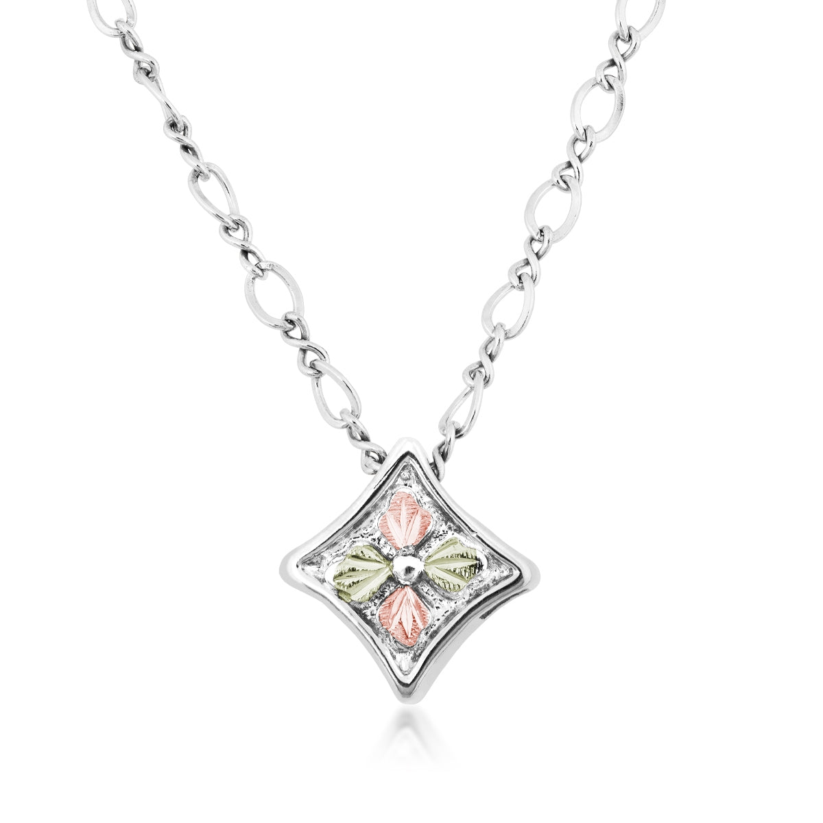 Sterling silver concave square pendant by Landstrom's Black Hills Gold