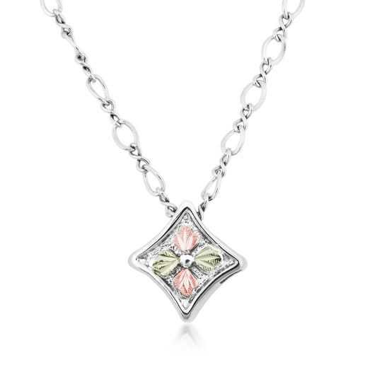 Sterling silver concave square pendant by Landstrom's Black Hills Gold
