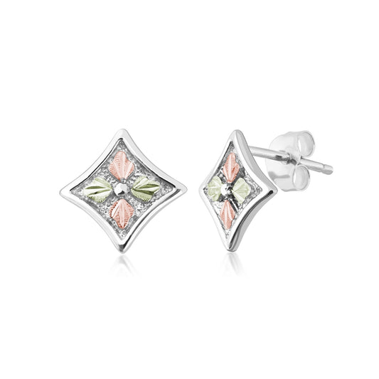 Sterling silver concave square earrings by Landstrom's Black Hills Gold