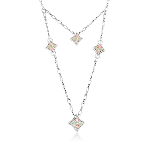 Sterling silver concave square layered necklace by Landstrom's Black Hills Gold