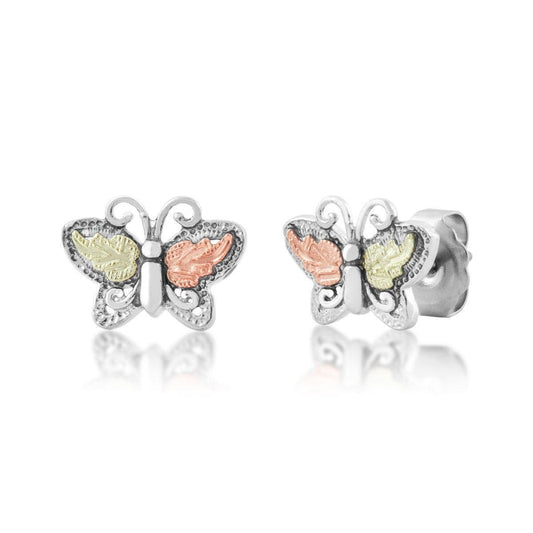 Sterling silver small butterfly earrings by Mt. Rushmore Black Hills Gold