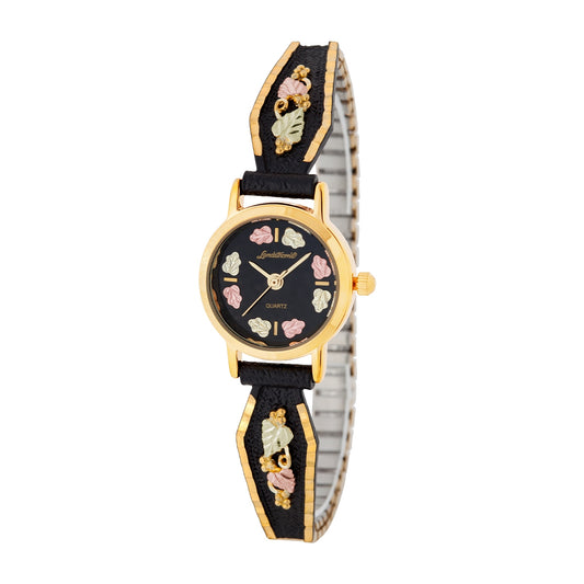 Black powder coated expansion watch band by Landstrom's Black Hills Gold