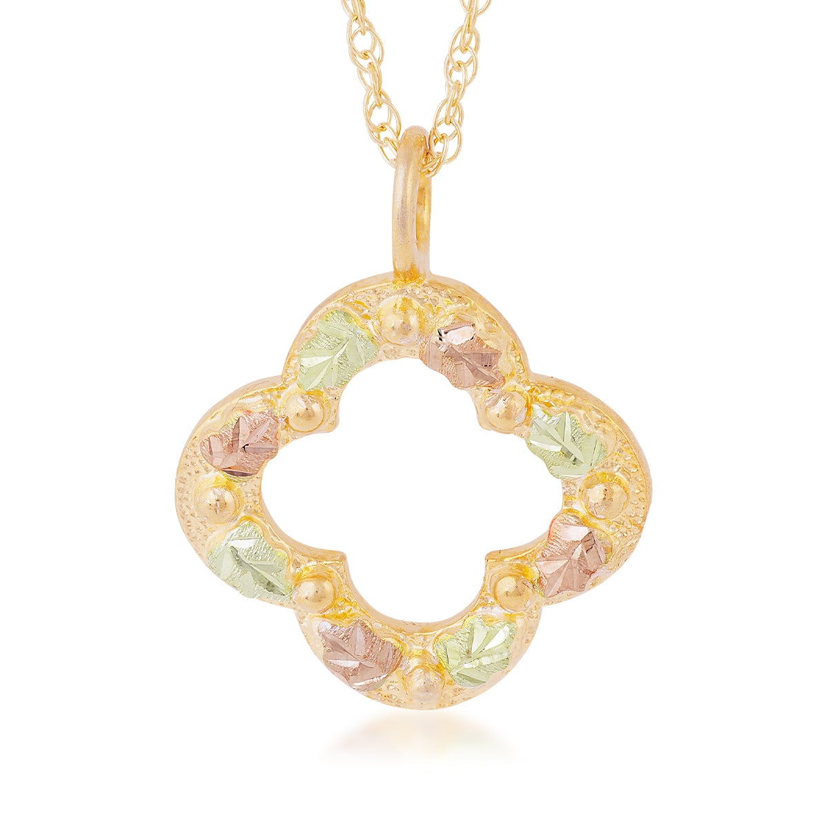 10K yellow gold open quatrefoil pendant by Landstrom's Black Hills Gold