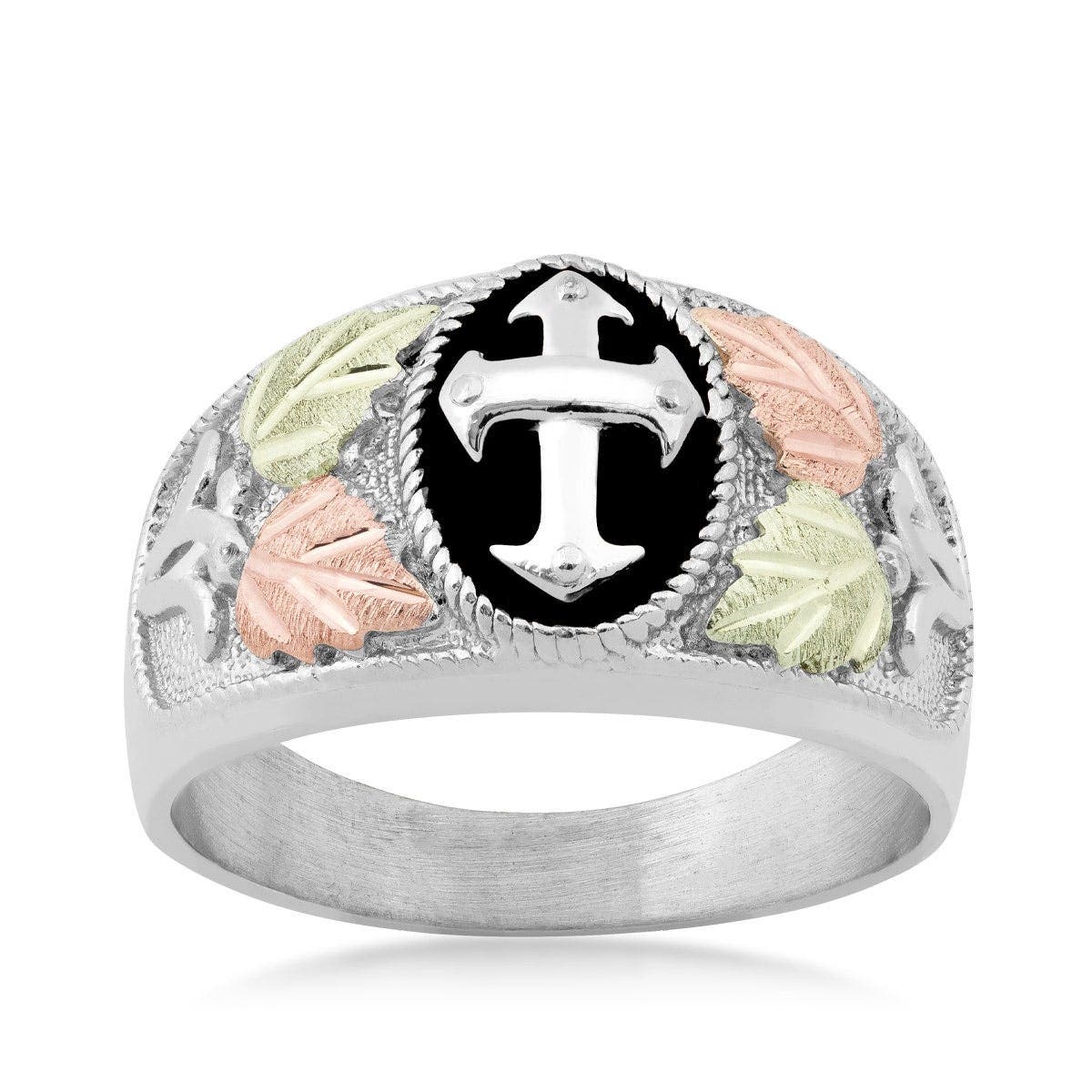 Sterling silver men's antiqued cross ring by Mt. Rushmore Black Hills Gold