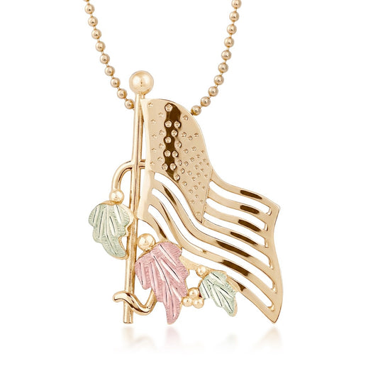 Black Hills Gold Flag Pendant in Sterling Silver