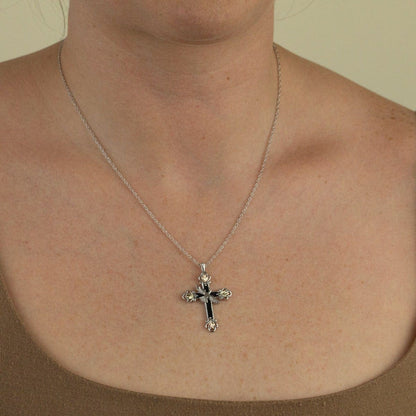 Sterling silver antiqued dove cross pendant by Mt. Rushmore Black Hills Gold