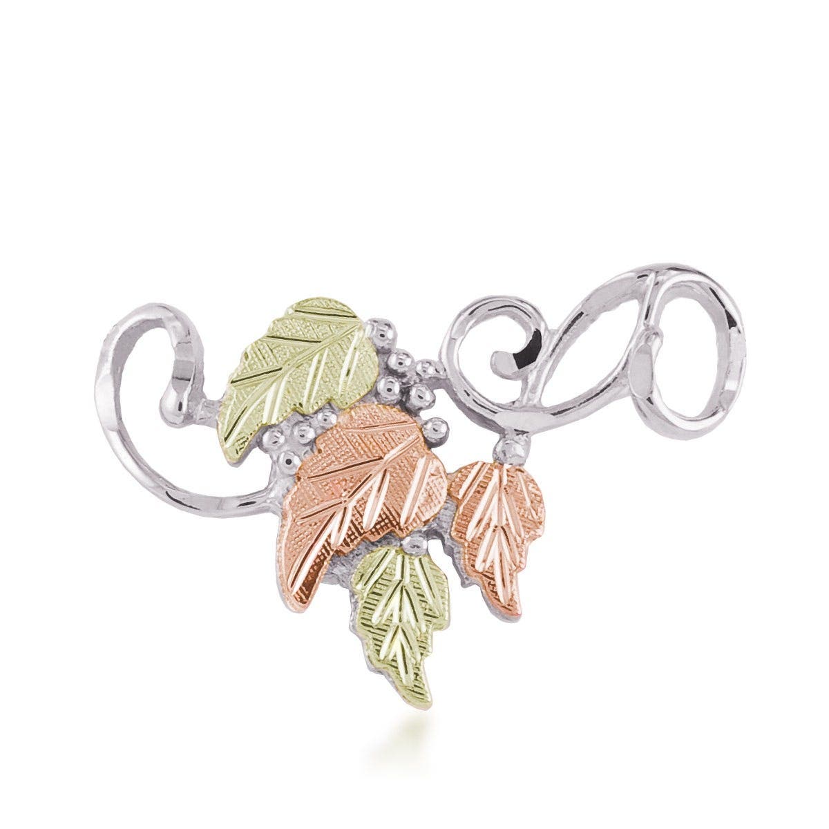 Sterling silver leaf and vine slide pendant by Mt. Rushmore Black Hills Gold
