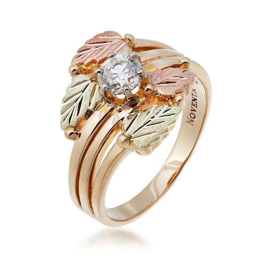 10K yellow gold noventa and Black Hills Gold 1/3 ct. tw. round diamond solitaire engagement ring