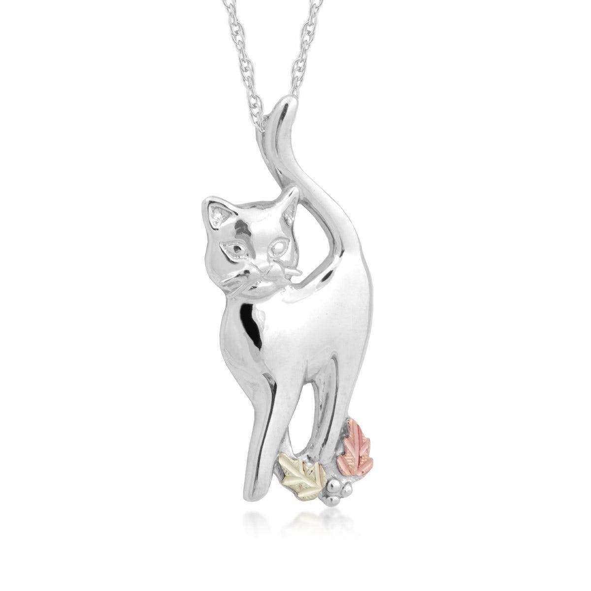 Sterling silver cat pendant by Mt. Rushmore Black Hills Gold