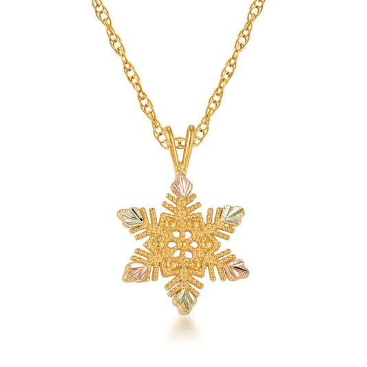 10K yellow gold milgrain snowflake pendant by Mt. Rushmore Black Hills Gold