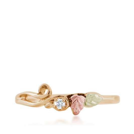 10K yellow gold diamond accent vine and leaf promise ring by Mt. Rushmore Black Hills Gold