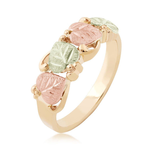 10K yellow gold pink and green four leaf ring by Mt. Rushmore Black Hills Gold