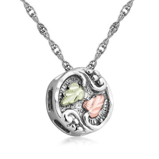 Sterling silver filigree circle pendant by Mt. Rushmore Black Hills Gold