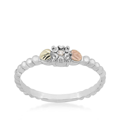 Sterling silver diamond accent bead promise ring by Mt. Rushmore Black Hills Gold