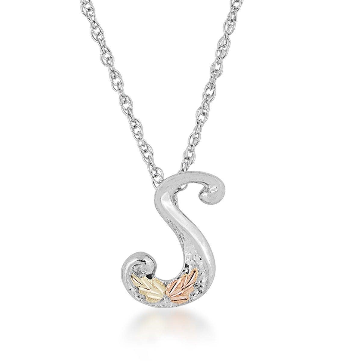 Sterling silver initial letter s pendant by Mt. Rushmore Black Hills Gold