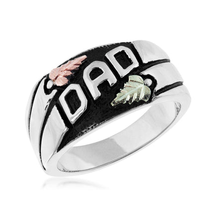 Sterling silver men's antiqued dad ring by Mt. Rushmore Black Hills Gold