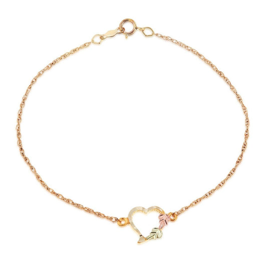 10K yellow gold 7" heart bracelet by Mt. Rushmore Black Hills Gold