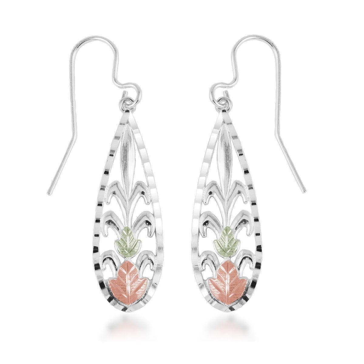 Sterling silver tiered teardrop dangle earrings by Mt. Rushmore Black Hills Gold