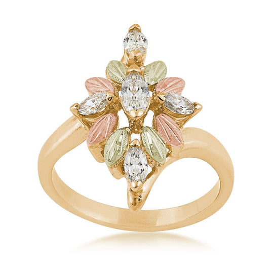 10K yellow gold 1/2 ct. tw. marquise diamond bypass anniversary ring by Mt. Rushmore Black Hills Gold