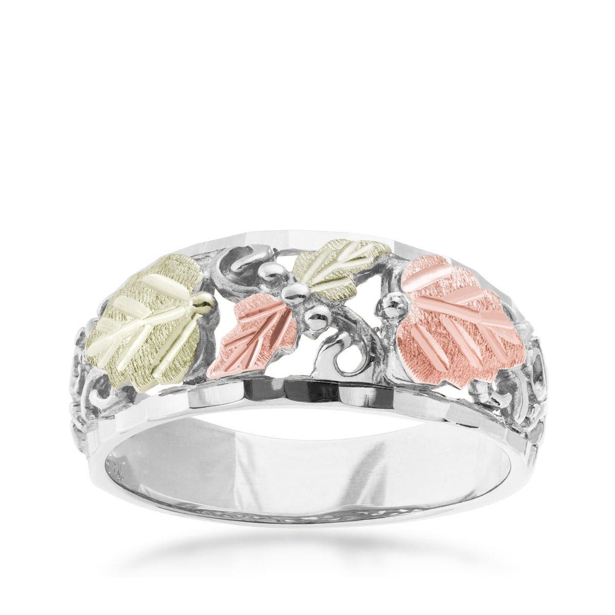 Sterling silver open grapevine and leaf wedding ring by Mt. Rushmore Black Hills Gold