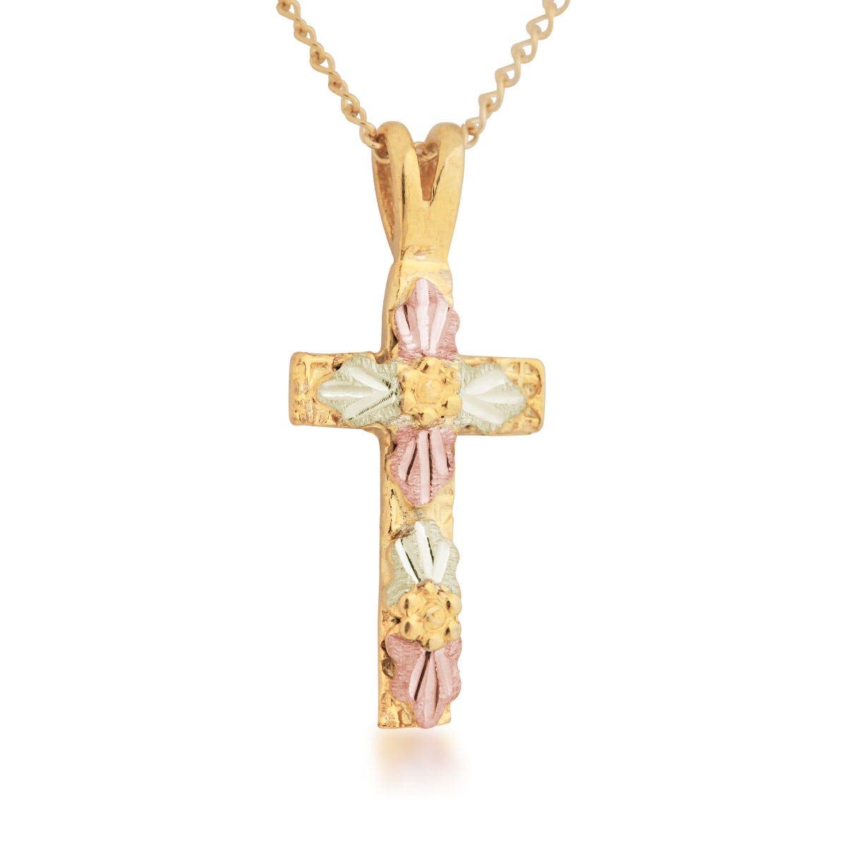 10K yellow gold grape cluster and leaf cross pendant by Mt. Rushmore Black Hills Gold