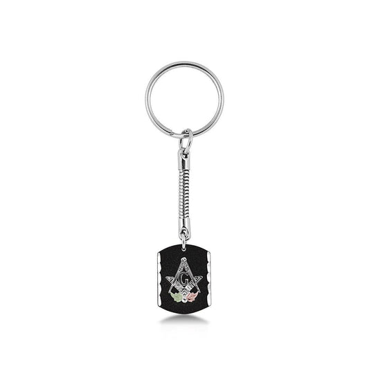 Sterling silver antiqued masonic key ring by Mt. Rushmore Black Hills Gold