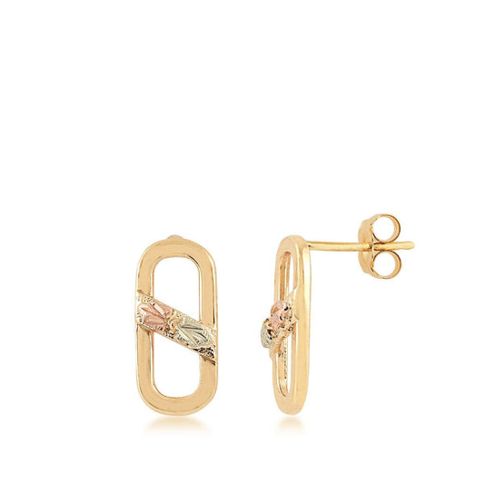 10K yellow gold paperclip earrings by Mt. Rushmore Black Hills Gold