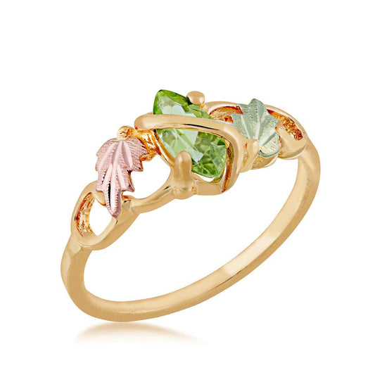 10K yellow gold marquise peridot grapevine ring by Mt. Rushmore Black Hills Gold
