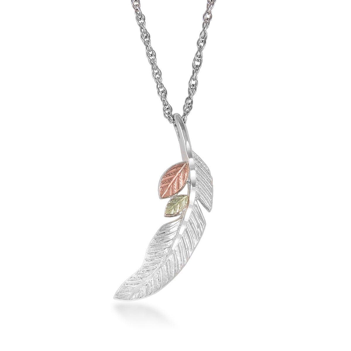 Sterling silver feather pendant by Mt. Rushmore Black Hills Gold