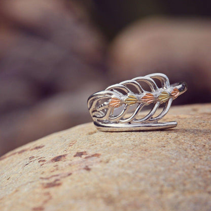 Sterling silver open leaf bypass ring by Mt. Rushmore Black Hills Gold