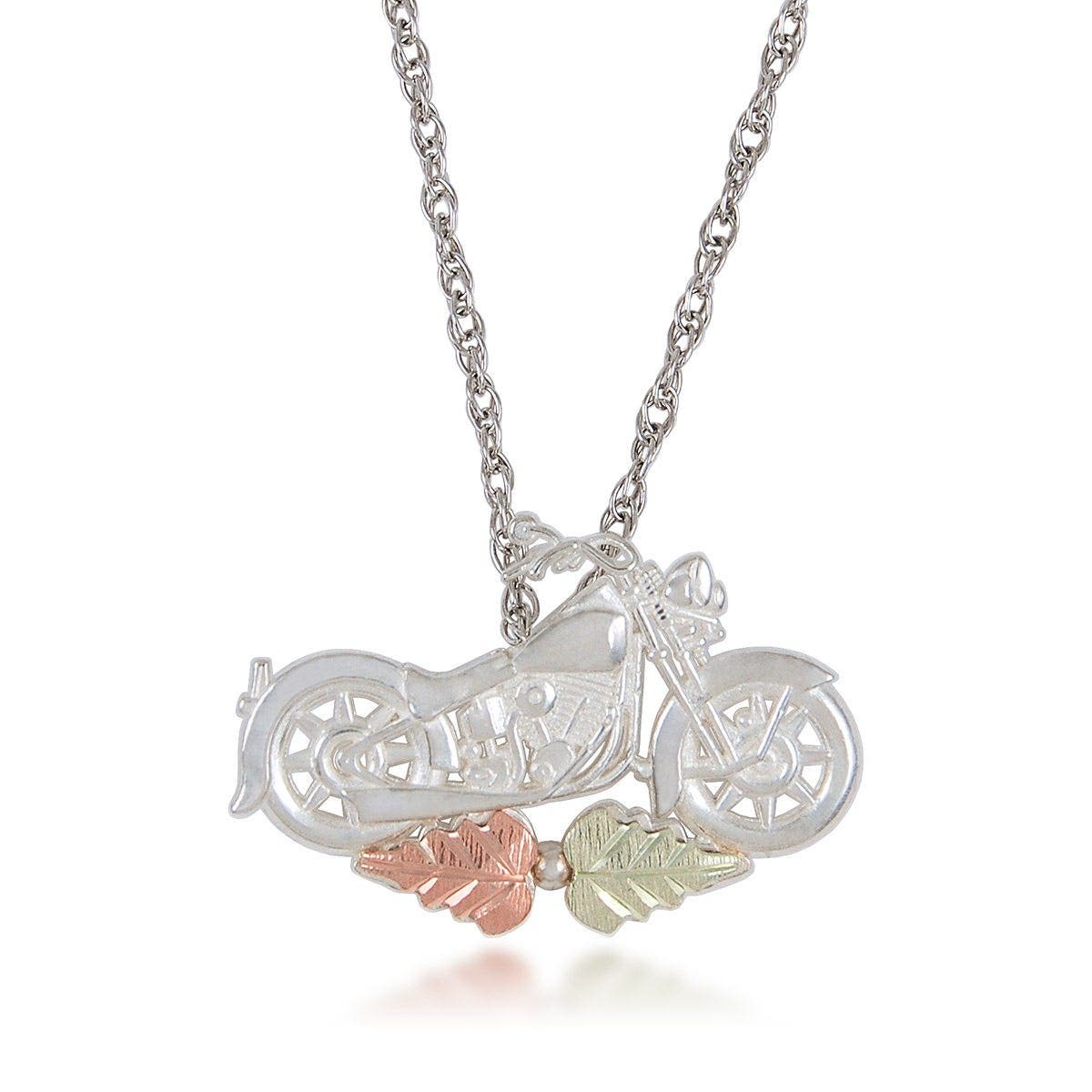 Sterling silver motorcycle pendant by Mt. Rushmore Black Hills Gold