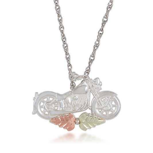 Sterling silver motorcycle pendant by Mt. Rushmore Black Hills Gold