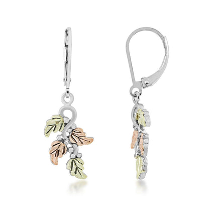 Sterling silver grapevine and leaf dangle earrings by Mt. Rushmore Black Hills Gold