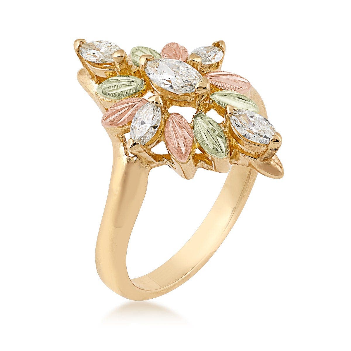 10K yellow gold 1/2 ct. tw. marquise diamond bypass anniversary ring by Mt. Rushmore Black Hills Gold