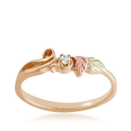 10K yellow gold diamond accent vine and leaf promise ring by Mt. Rushmore Black Hills Gold