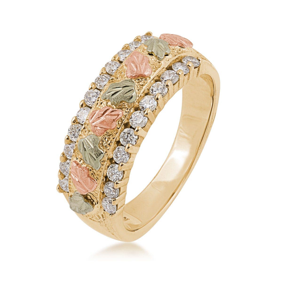 10K yellow gold 1/2 ct. tw. diamond railroad anniversary ring by Mt. Rushmore Black Hills Gold