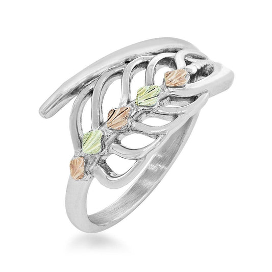 Sterling silver open leaf bypass ring by Mt. Rushmore Black Hills Gold