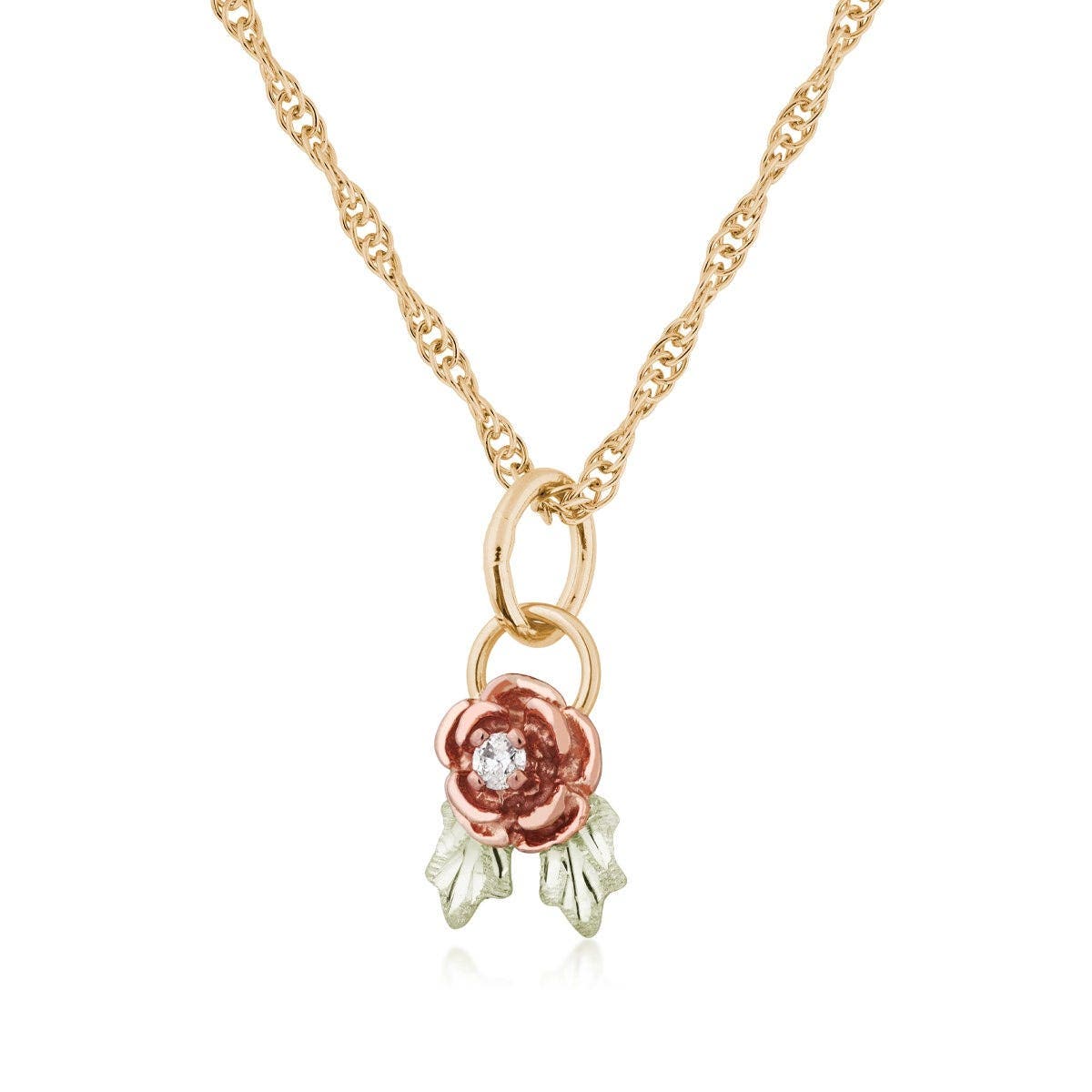 10K yellow gold diamond accent rose pendant by Mt. Rushmore Black Hills Gold