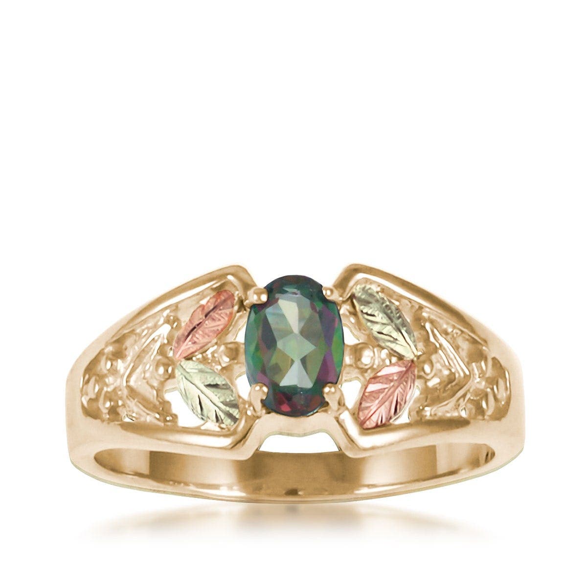 10K yellow gold oval mystic fire topaz open ring by Mt. Rushmore Black Hills Gold