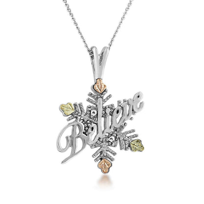 Sterling silver believe snowflake pendant by Mt. Rushmore Black Hills Gold
