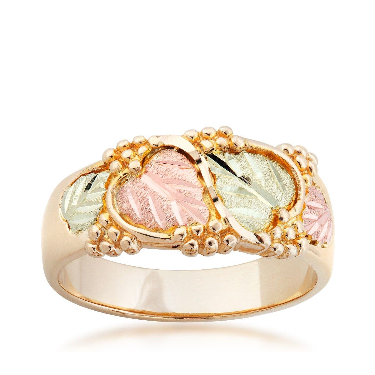 10K yellow gold men's leaf and grape cluster wedding ring by Mt. Rushmore Black Hills Gold