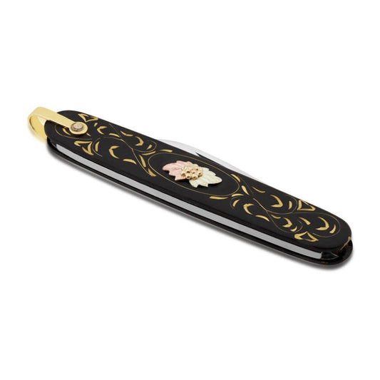 Stainless steel black pocket knife by Mt. Rushmore Black Hills Gold
