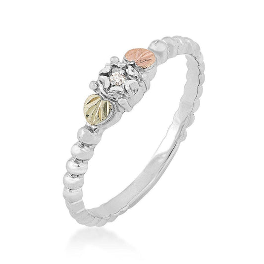 Sterling silver diamond accent bead promise ring by Mt. Rushmore Black Hills Gold