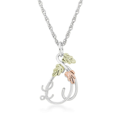 Sterling silver initial letter l and vine pendant by Mt. Rushmore Black Hills Gold