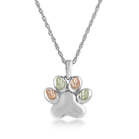 Sterling silver paw print pendant by Mt. Rushmore Black Hills Gold