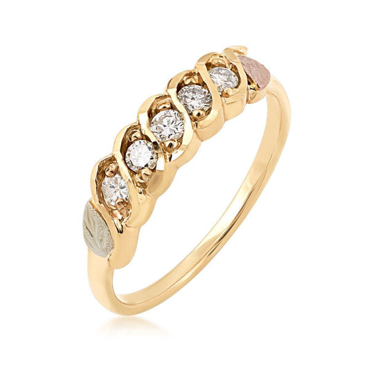 10K yellow gold 1/4 ct. tw. 5-stone diamond anniversary ring by Mt. Rushmore Black Hills Gold