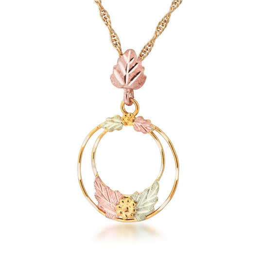 10K yellow gold small dangle double circle pendant by Mt. Rushmore Black Hills Gold